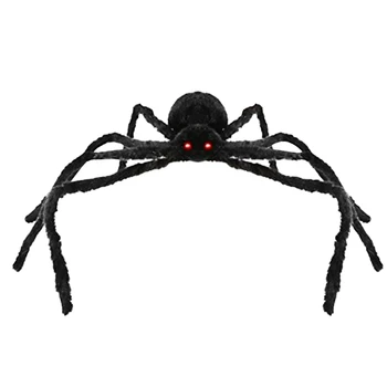 

Halloween Horrible Big Black Furry Soft Fake Spider Realistic Props Halloween Haunted House Bar Decoration Supplies Joking Toys