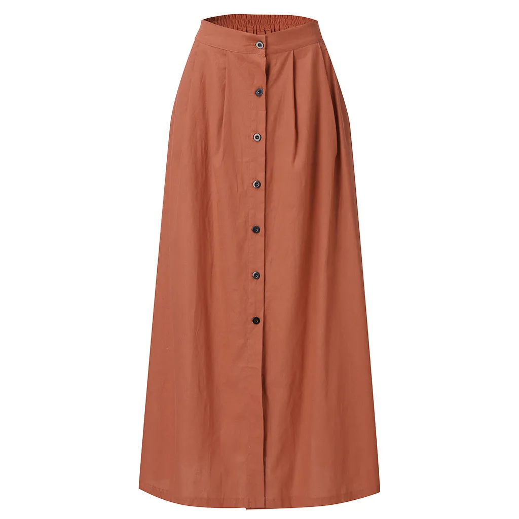 Женская юбка модная летняя повседневная однотонная Раздвоенная застежка, открывающая выдолбленные повседневные длинные юбки большого