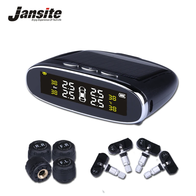 

Jansite TPMS Solar Powered Car Tire Pressure Monitoring System Real-time Automatic with Wireless Digital LCD Display 4