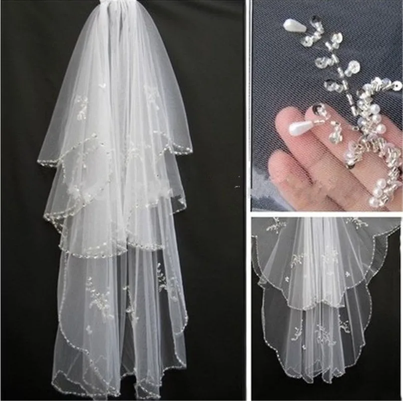Роскошная мягкая фатиновая вуаль с отделкой бисером, длина 1,5 м, двухслойная свадебная фата с блестками, фата, свадьба