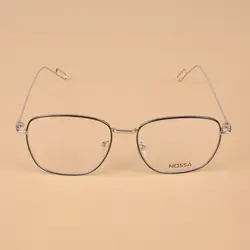 Классические квадратные металлические очки с рамкой женские и мужские простые Стильные прозрачные очки для студентов Близорукость