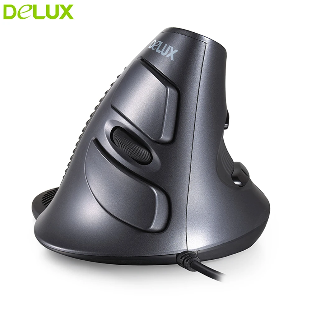 Мышь Delux M618 Plus Вертикальная Проводная игровая эргономичная со светодиодной