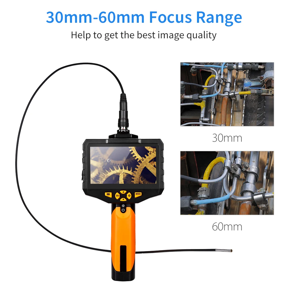 Диаметр 5,5 мм инспекции Камера 3,5 ЖК-дисплей 720 P эндоскопа бороскоп инспекции видео Камера зонд 1 м 6Led 4xzoom 360 градусов Поворот флип