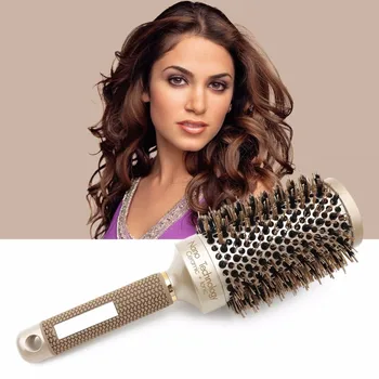 

Ceramic Aluminium Professional Tangle Hair Comb Round Hair Brush Hairbrush Hairdressing Combs For Salon Barber Styling Tools