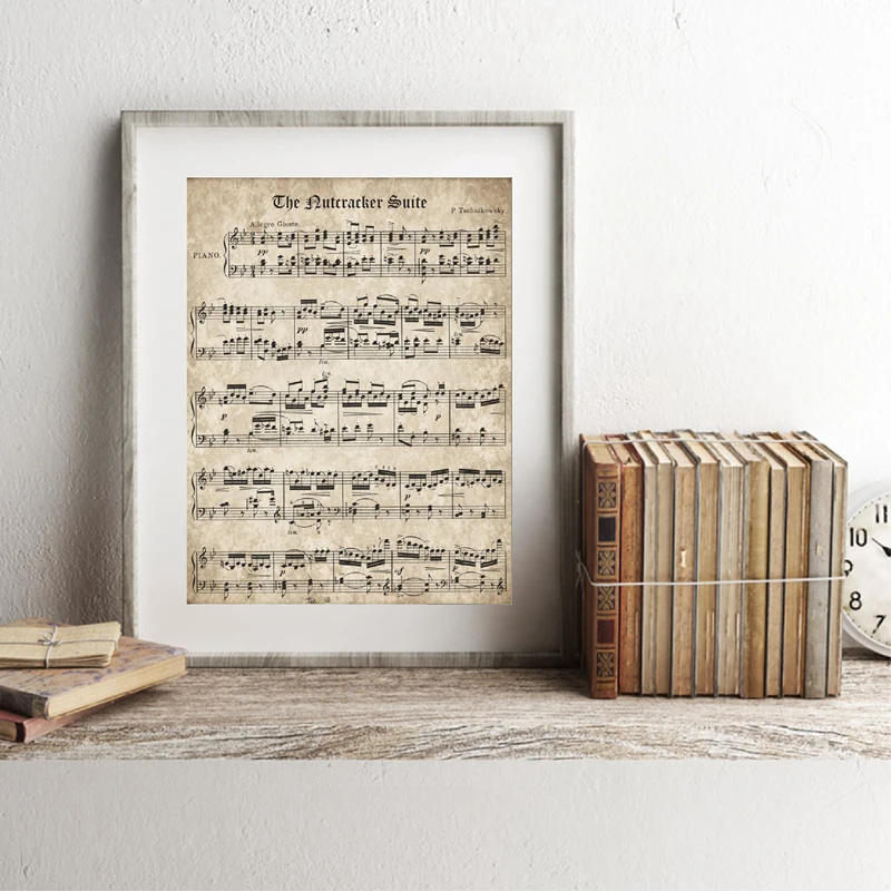 Vintage Sheet Music Canvas Poster Home Wall Decor