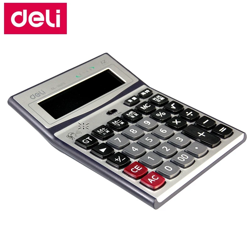 Deli 1625 12 цифр большой экран говорящий калькулятор реальное человеческое закрытие