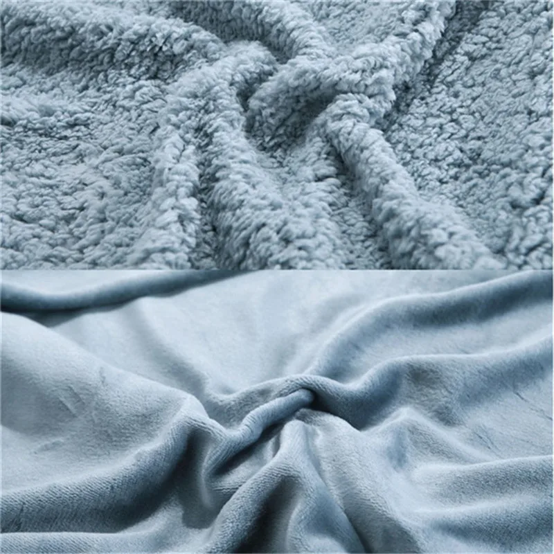 Новинка, одноцветные мягкие зимние одеяла, полиэфирное волокно, пледы, 150x200 см/200x230 см, двустороннее постельное белье