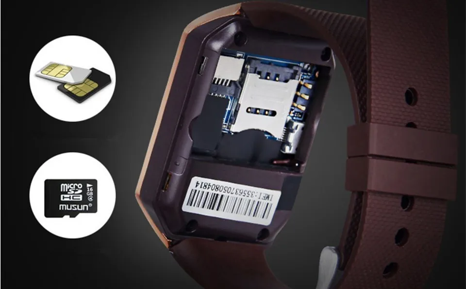 originele dz09 smart horloge bluetooth wearable apparaten smartwatch horloge voor apple iphone android camera ondersteuning sim tf kaart