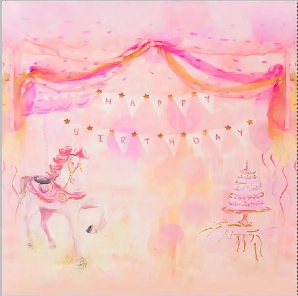 8x8ft pink little pony happy birthday party cake girl kids custom