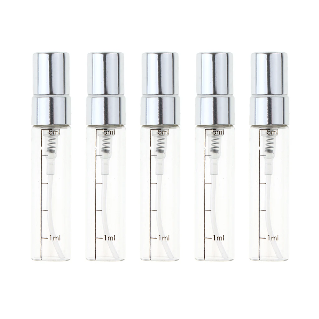 Lots 10 Exquisite Travel Glass Misting Bottles w/ Pump Sprayer, Empty Clear Perfume Atomizer for Cologne Splash Storage