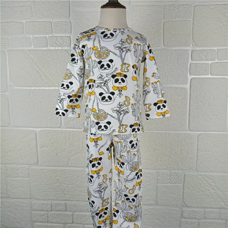 

Lashojas 2018 F/W PANDA Print long-sleeve t-shirt and leggings for kids boys girls tops