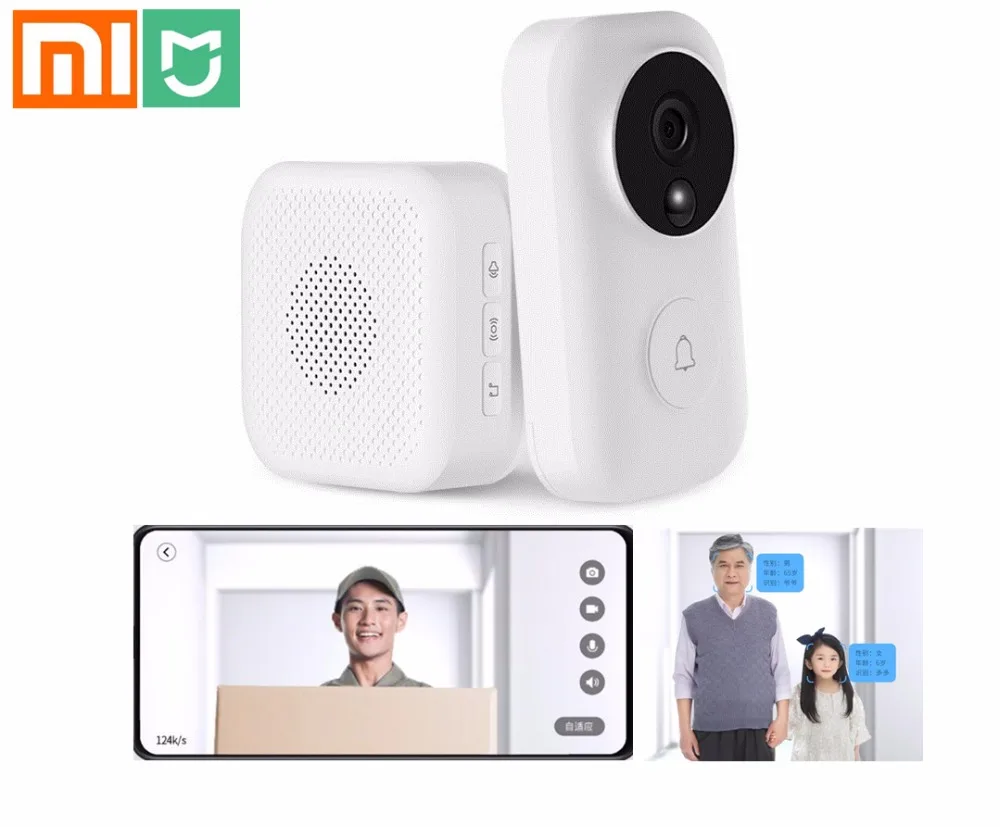 

Mijia Xiaomi Dingling Smart Doorbell Video Intercom Wifi Camera Wireless 720p AI Face Detection Infrared Night Vision Doorbell