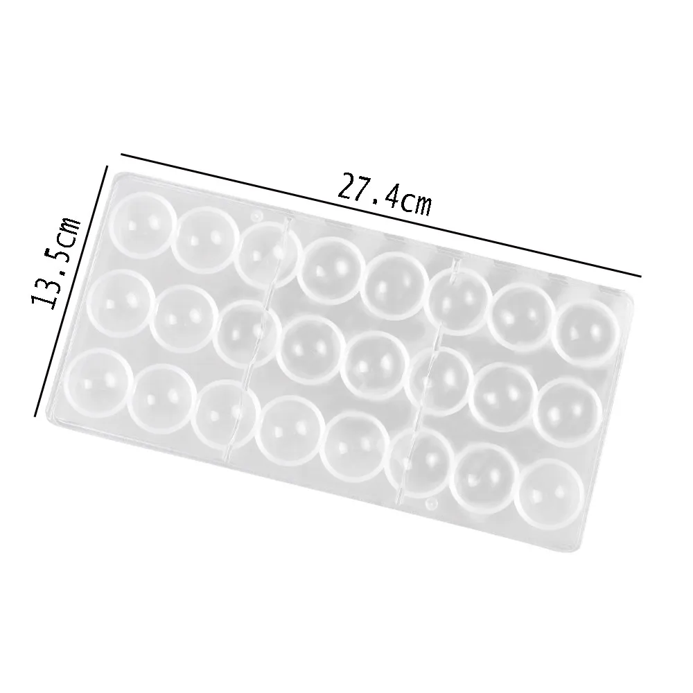 24 Отверстия полусферическая форма для шоколада поликарбонатная форма для шоколада полушаровая Пластиковая форма для изготовления конфет формы для выпечки прямоугольник 12