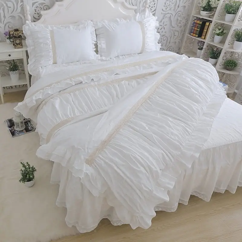 Buy Heavy wrinkle luxury bedding set embroidery ruffle