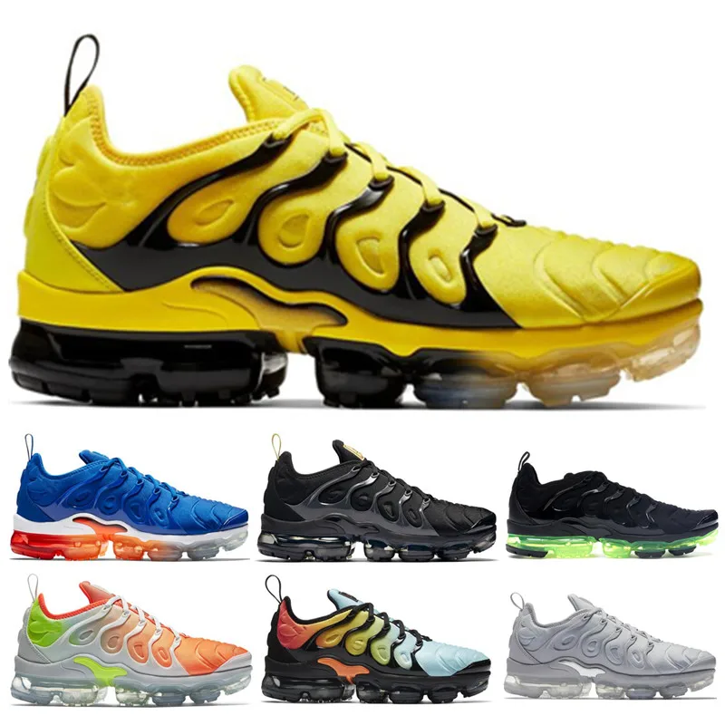 

2019 Sunset Fades Work Blue TN Plus Men Running Shoes GRAPE Bright Crimson Hyper Rainbow Mens Volt Wolf Grey sports sneaker