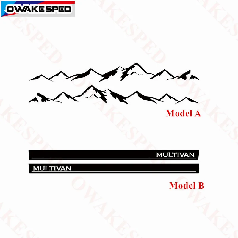 Горная графика Виниловая наклейка для Volkswagen Multivan T5 T6 Спорт на открытом воздухе California автомобиля стикеры кузова двери боковые полосы