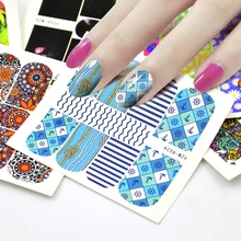 12 feuilles/paquet mixte fleur chat coccinelle etc dessins transfert d'eau autocollant Nail Art décalcomanies beau bricolage décor temporaire tatouages(China)