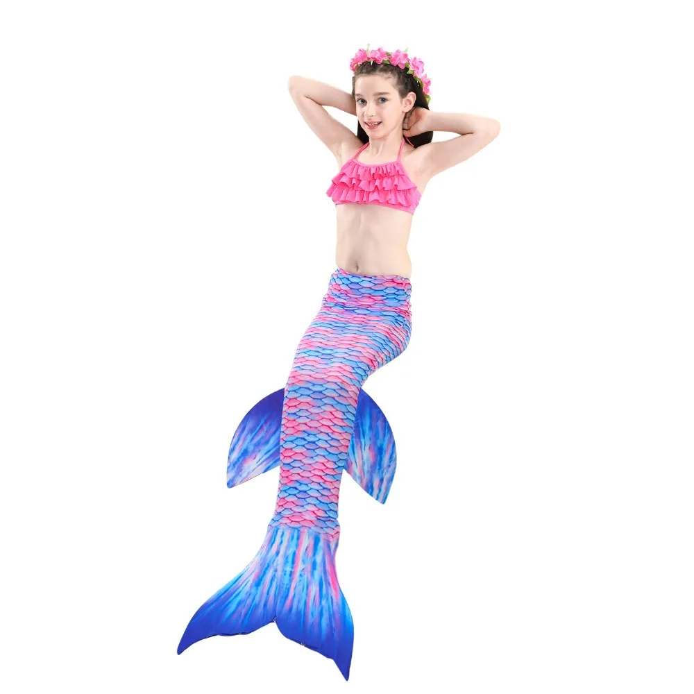 26 стиль Ариэль хвост русалки для плавания хвост русалки с Флиппер бикини для девочек детский купальник хвост русалки костюм косплей