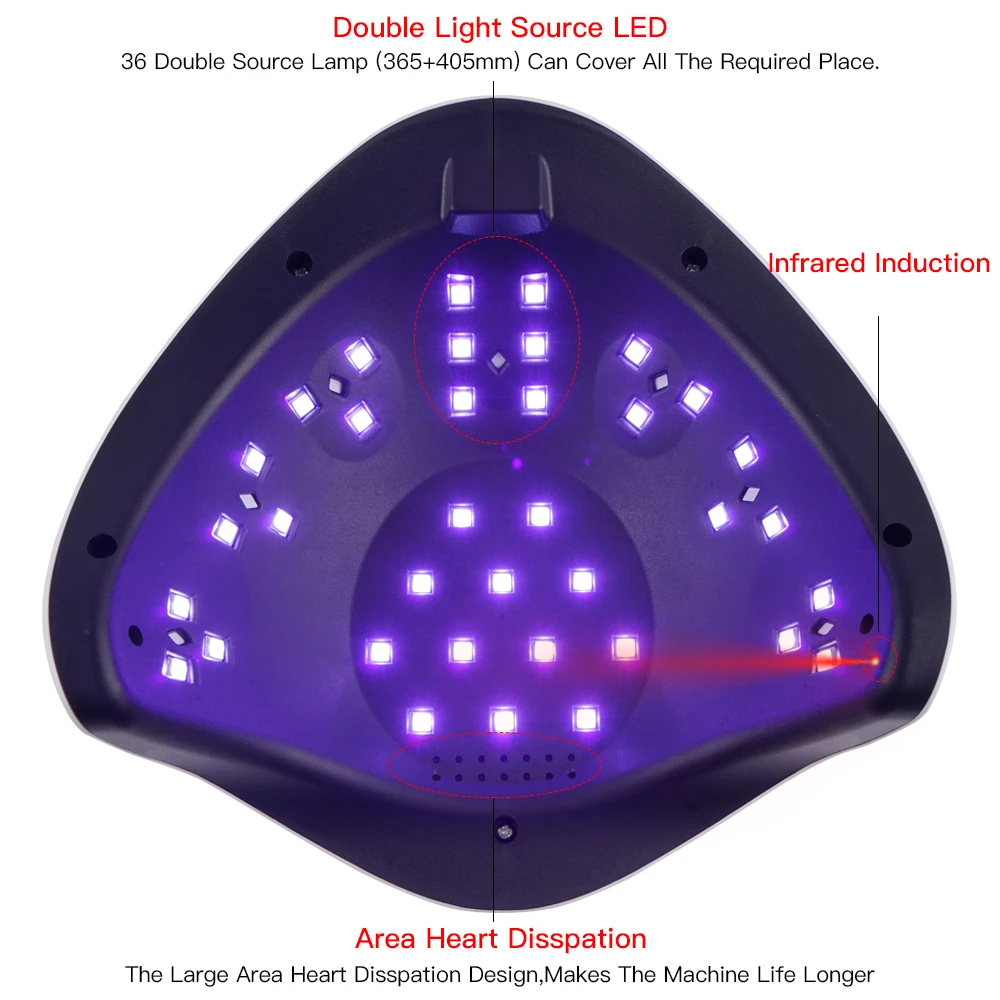 SUN5X PLUS 108 ВТ УФ светодиодная лампа для сушки ногтей ЖК-дисплей лампа для отверждения всех типов гель-лака маникюрный аппарат для ногтей