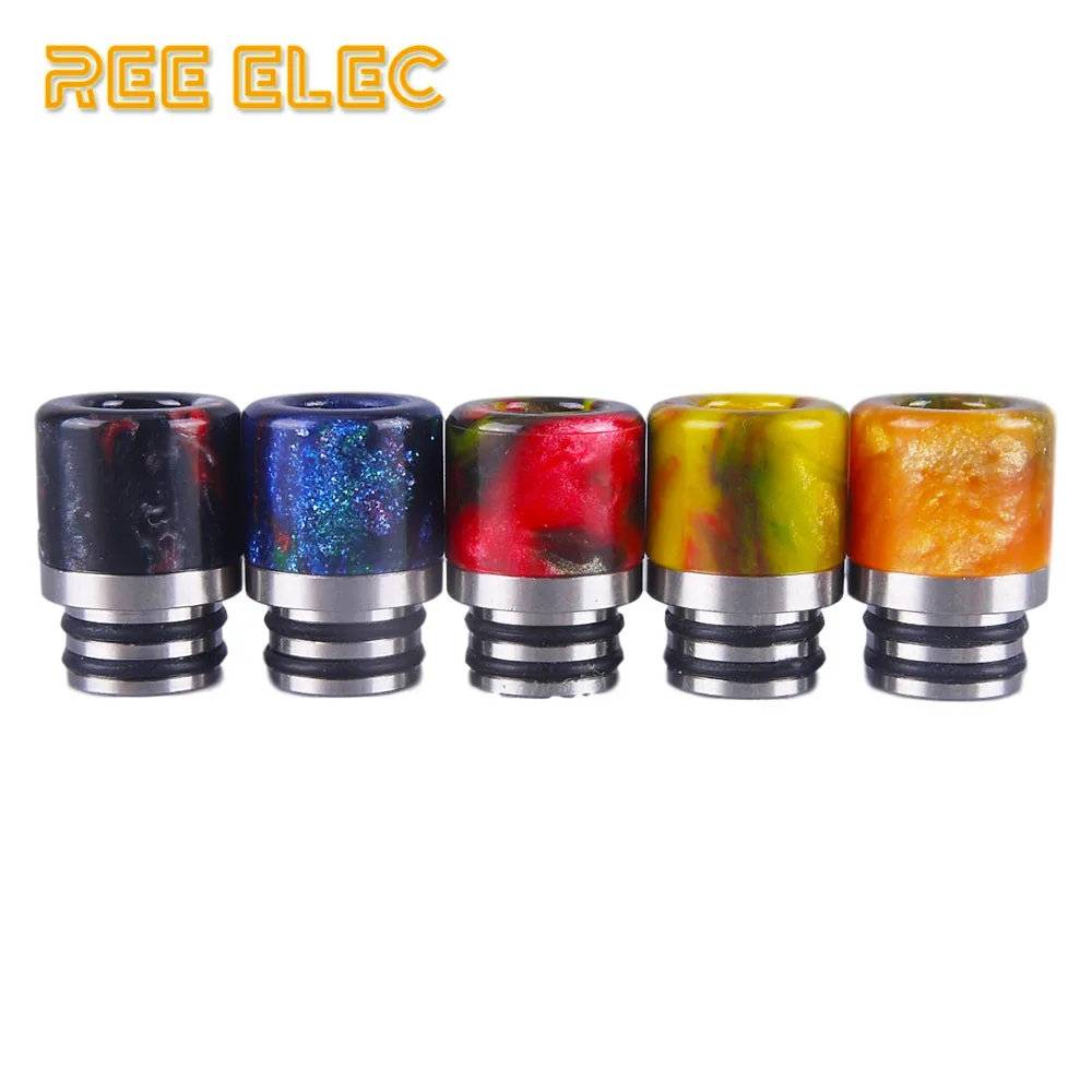 

REE ELEC Resin 510 Drip Tip For RDA RBA RTA Atomizer Tank Dual O Rings Drip Tips 510 Electronic Cigarette Accessories