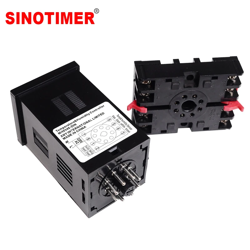 Goede DIN Rail Digitale Vochtigheid Controller met 3 M UL Vermeld Kabels en Gecombineerd Vochtigheid en Temperatuur Sensor