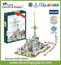 Melhor venda brinquedo 3d puzzle jogo lineage 2 aden castelo modelo de papel 224 peças