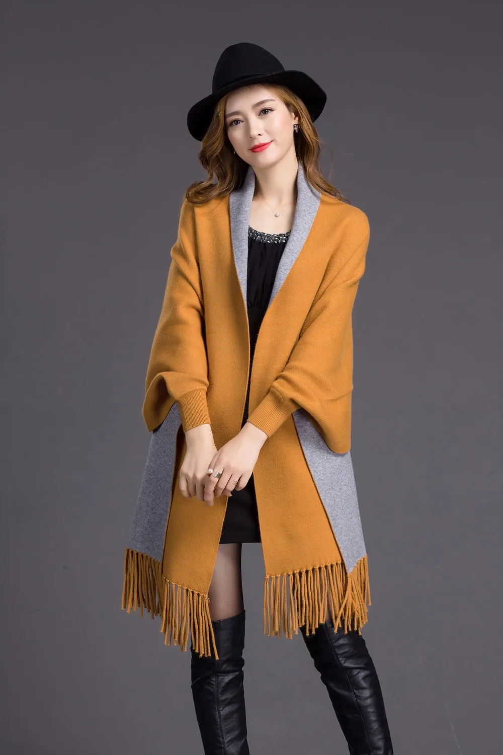 YISU шаль для женщин осень зима теплое пончо Элегантная Дамская вязаная шаль сплошной цвет шарф из искусственного кашемира кардиган свитер женский