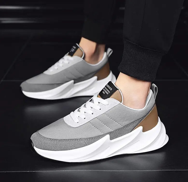 

shark design bottom sneakers men mesh casual shoes men's trainers male footwear man walking shoes black grey sneaker