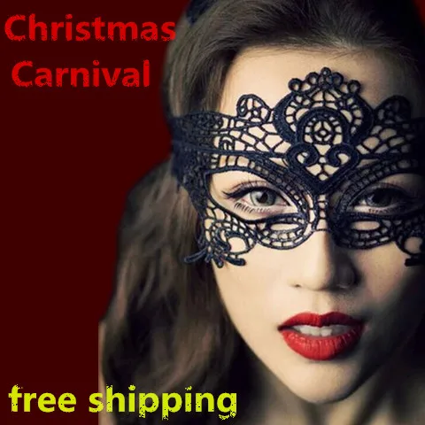 

1pc 2016 New Girls Women Hot sales Black Sexy Lady Lace Mask Cutout Eye Mask for Masquerade Party Fancy Dress Costume