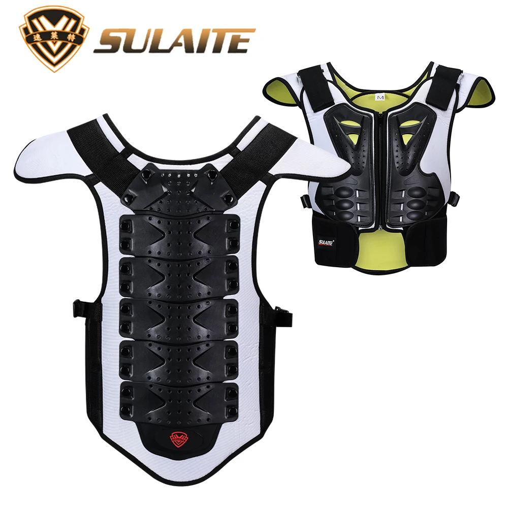 SULAITE защита для тела для детей, мотоциклетная куртка, мотоциклетная куртка для мотокросса, майка без рукавов, защитная куртка для позвоночника и груди