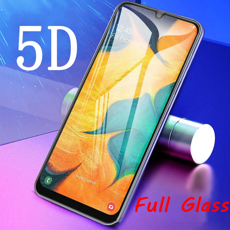 5D полное покрытие с изогнутыми краями для Samsung A50 A30 A10 защитная пленка из