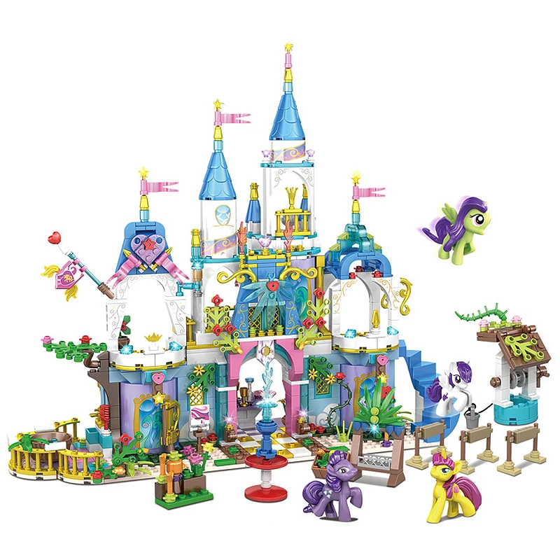 

4 in 1 Heartlake Unicorn Friendship Castle Princess House Compatible Legoinglys Friends Girl Toys House DIY Children Christmas