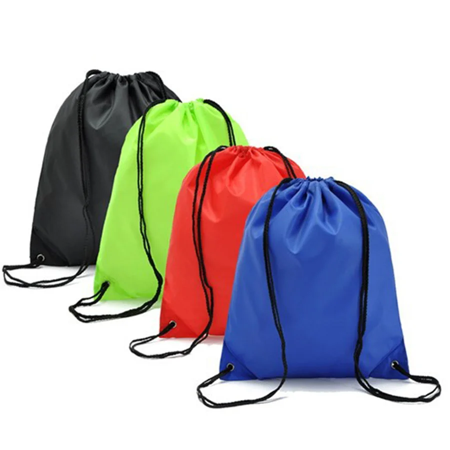 

Women/men drawstring bags candy colors backpack shopping bag shoes holder bag solid travel backpack string bags black red 2017