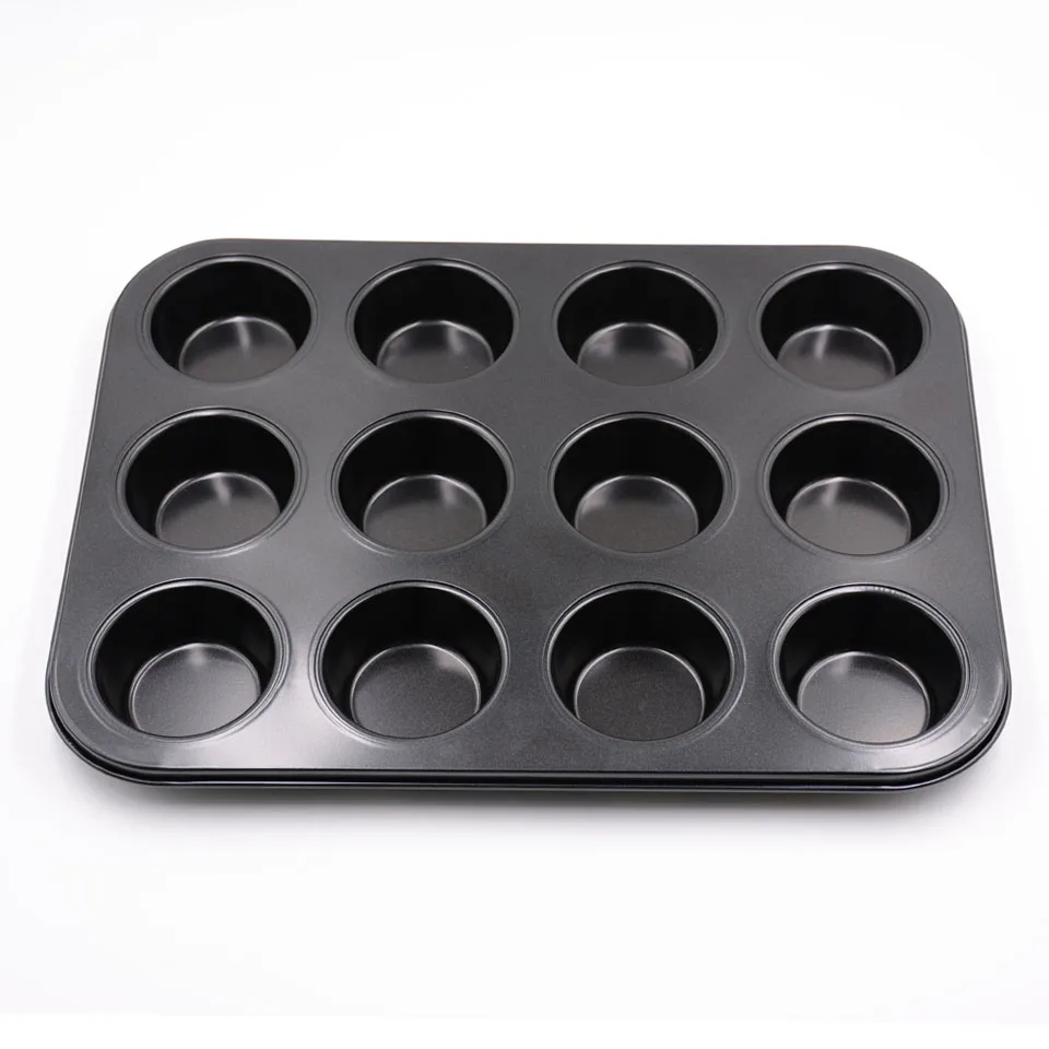 12 Mini Cup Heavy Duty Carbon Steel Cupcake Baking Tray Cupcake Shaped