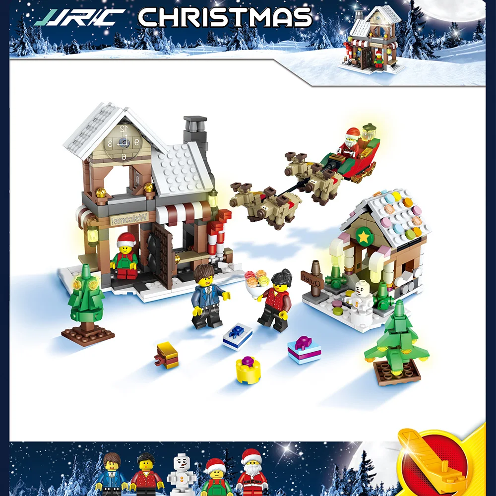 

1595Pcs Winter Christmas Building Blocks X-MAS Gift 3D Educational Toys DIY Assembly Bricks Building Blocks Toys for Children