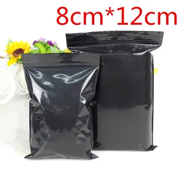 

8*12cm (3.1"*4.7") Grip Seal Black Ziplock Poly Pack Pouch 200Pcs/Lot Reclosable Zipper Lock Plastic Event Package Packing Bag