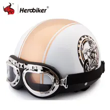 2018 Half Motorcycle Helmets Outdoor Sport Man And Woman Golden Motorcycle Racing Helmet Motocross Goggles
