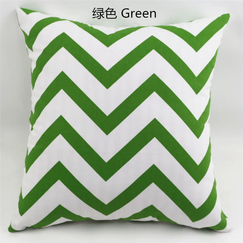 Хлопковая наволочка из парусины с геометрическими волнистыми полосками, наволочка для подушек на заказ, наволочка для подушек, домашний декор, 40, 45, 50, 60, 70 см, подарок - Цвет: Зеленый