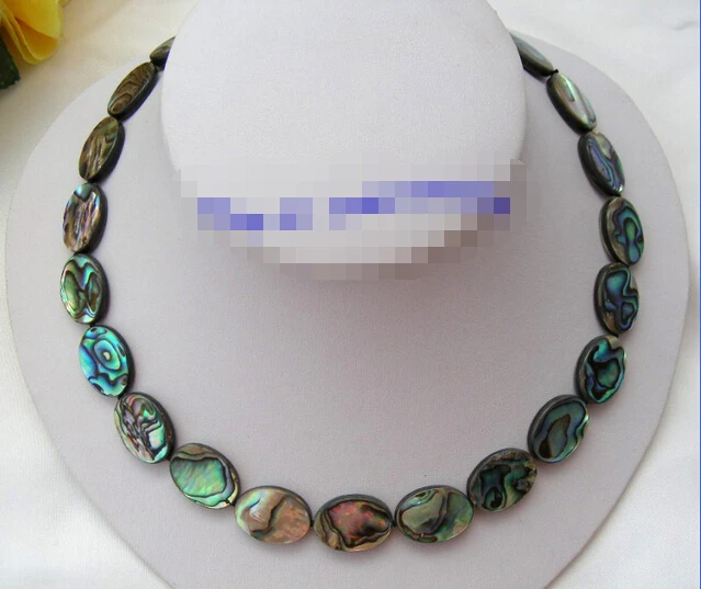 

CBN320 stunning big 18mm baroque green south sea shell pearl necklace 18"