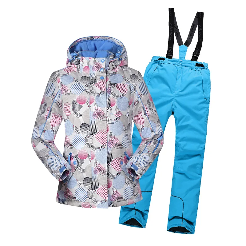 

2018 Children Ski Suit Winter Windproof Warm Girl Clothing Set Jacket + Overalls Pant Kids Clothes Sport Snow Suit Snowboard set