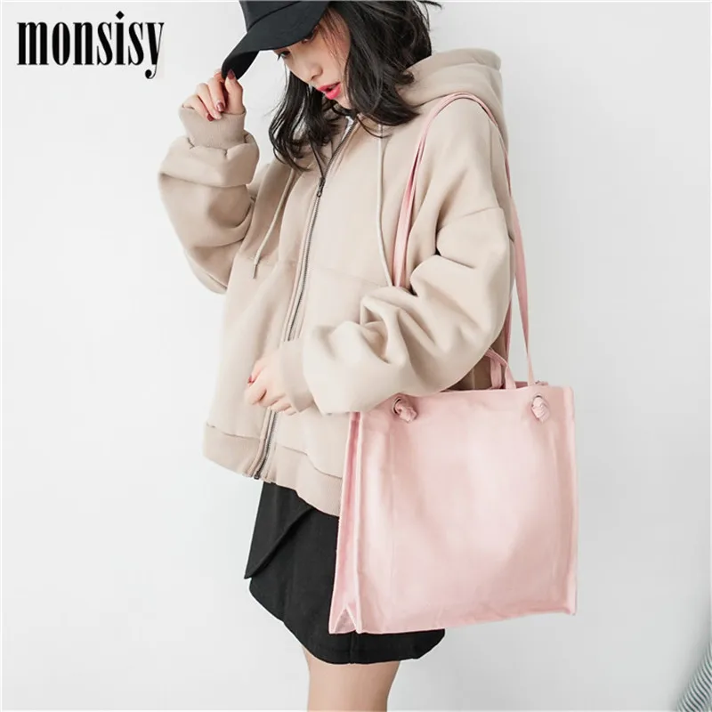 Monsisy/Новинка 2019 года Холщовая Сумка для девочек женская сумка на плечо модная