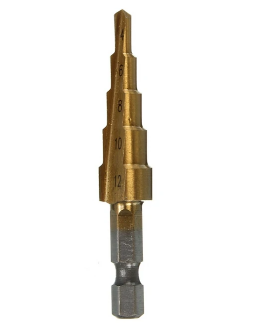 

HSS Hex Shank Pagoda Metal Steel Step Drill Bit Hole Cutter Cut Tool For Sheet Metal 4-12mm