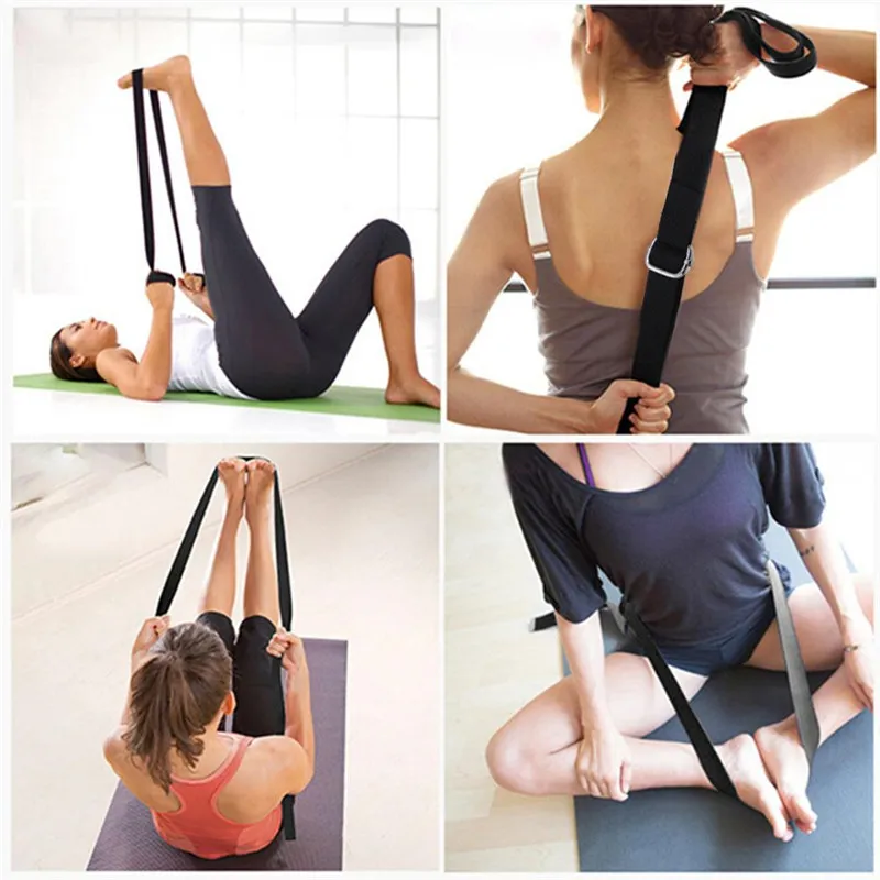 Yoga Stretch Belt d-кольцевой ремень многоцветный хлопок фитнес тренировки веревка фитнес фигура Талия Ноги сопротивление группа для женщин