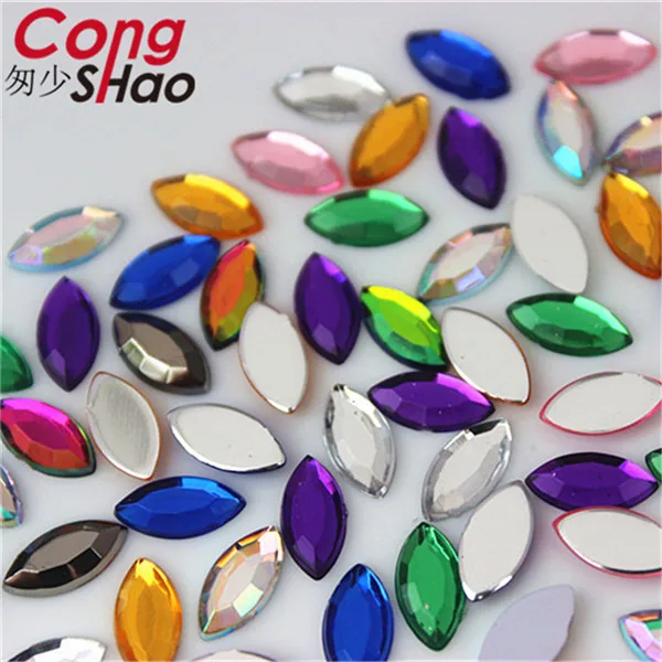 Cong Shao 100 шт 5*10 мм красочные плоские с оборота камни и кристаллы Акриловые стразы отделка костюм телефона украшения ZZ722 - Цвет: Mix color