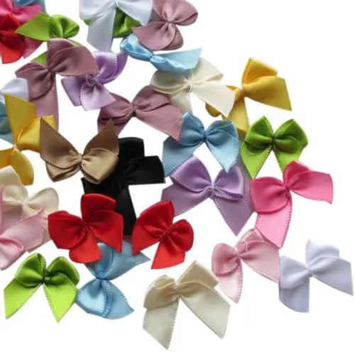 

CNCRAFT 50pcs/lot Mini Satin Ribbon Flowers Bows Gift Craft Wedding Decoration U PICK