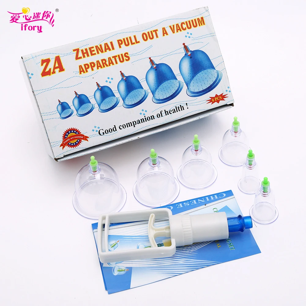

IFORY Vacuum Cupping Set 6 Pieces Relaxation Cans Monitors Vacuum Cupping Massage Portable Relieve Fatigue Massage Therapy