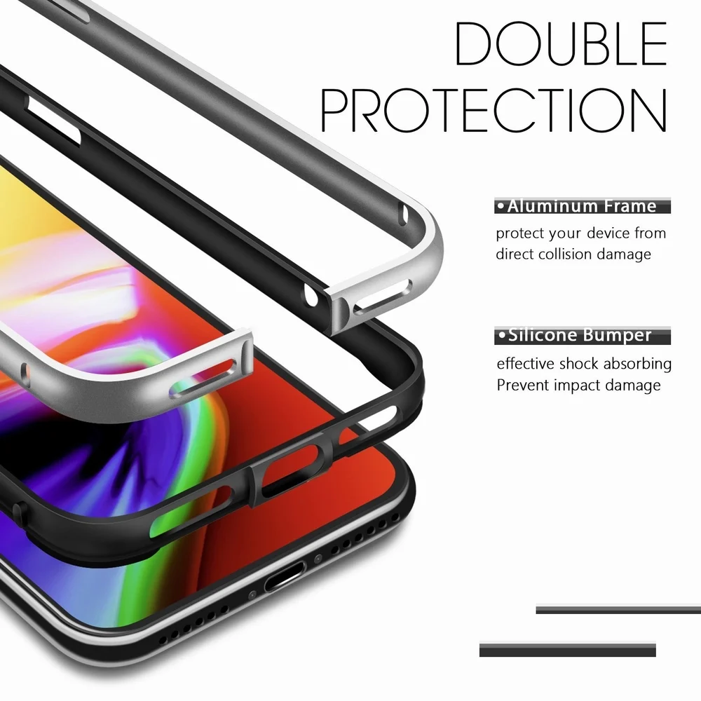 Ascromy для iPhone X Case Алюминий ТПУ чехол гибрид с защитой от ударов и футляр бампера S 10