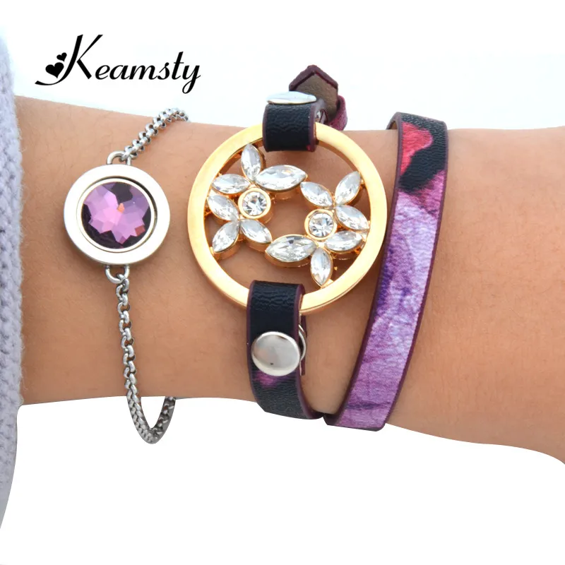 Keamsty imán intercambiable Cambio pulsera cuero banda con mi moneda regalo para mujeres Keamsty imán intercambiable Cambio pulsera cuero banda con mi moneda regalo para mujeres