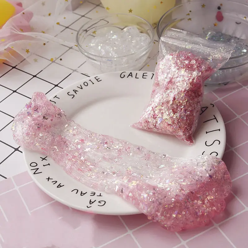 

40g DIY Glitter Crystal Mud Slime Accessories Toys Candy Paper Handmade Soft Clay Play dough Plasticine Toy Craft Material