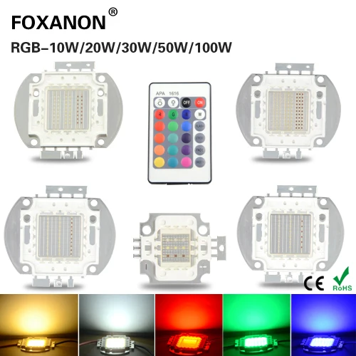 Светодиодный RGB чип 10 Вт 20 30 50 100 Золотой провод чипы лампы медный кронштейн с